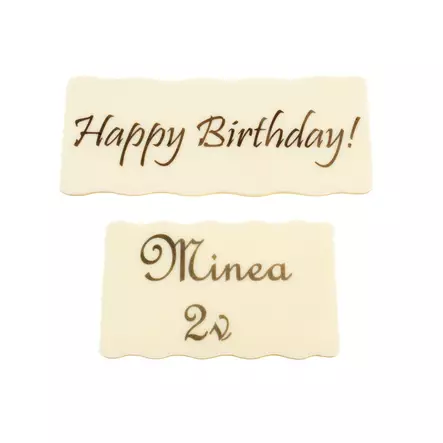 Tekstilaatta kakkuun valkosuklaasta - Kakut - 325 - 1