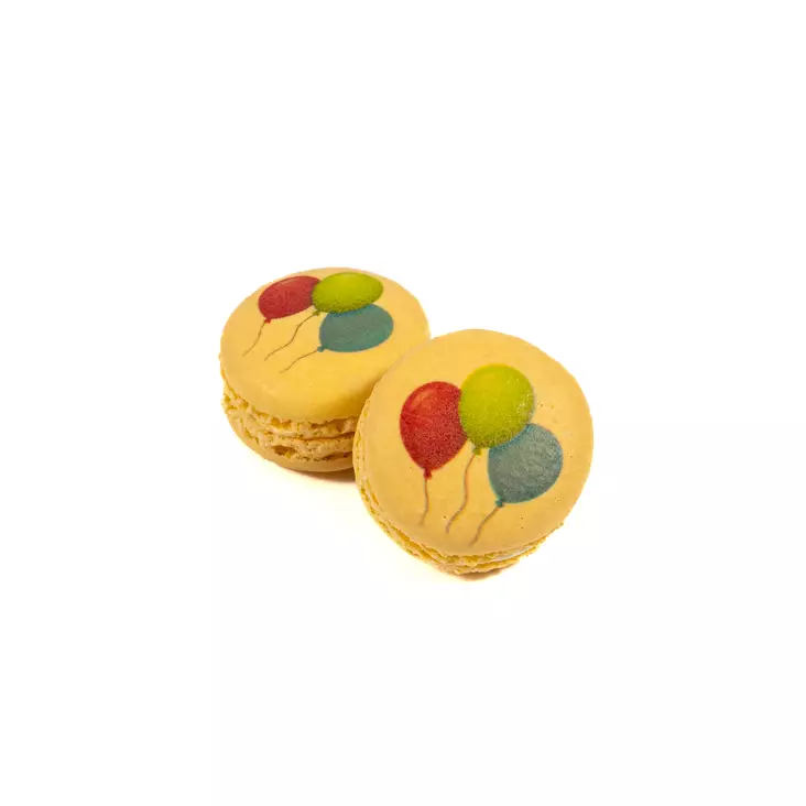 Sitruunamacaron ilmapallokuviolla - Macarons ja pikkumakeat - 1746 - 1